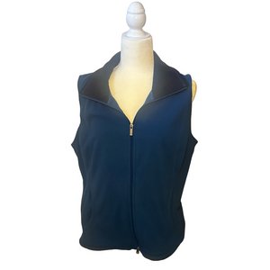Lands' End Blue Women’s Fleece Vest with Classic Collar